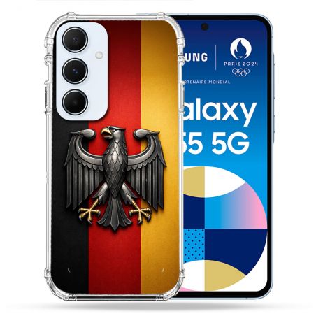 Coque Renforcée Pour Samsung Galaxy A55 5G Voyage Drapeau Allemagne