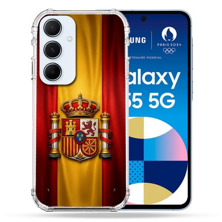 Coque Renforcée Pour Samsung Galaxy A55 5G Voyage Drapeau Espagne