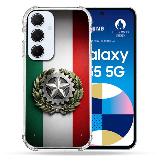 Coque Renforcée Pour Samsung Galaxy A55 5G Voyage Drapeau Italie
