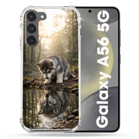 Coque Renforcée Pour Samsung Galaxy A56 5G Animal Loup Reflet