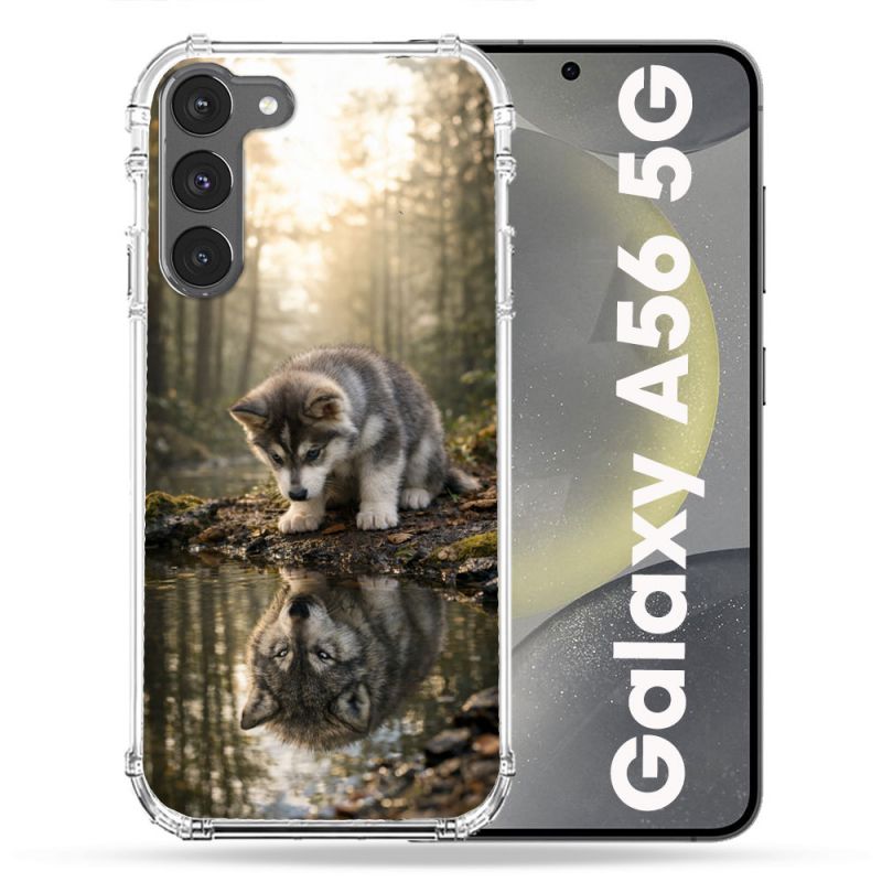 Coque Renforcée Pour Samsung Galaxy A56 5G Animal Loup Reflet