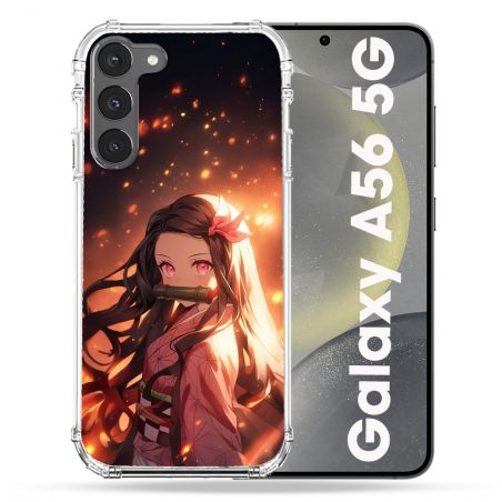 Coque Renforcée Pour Samsung Galaxy A56 5G Manga Demon Slayer Nezuko Rose