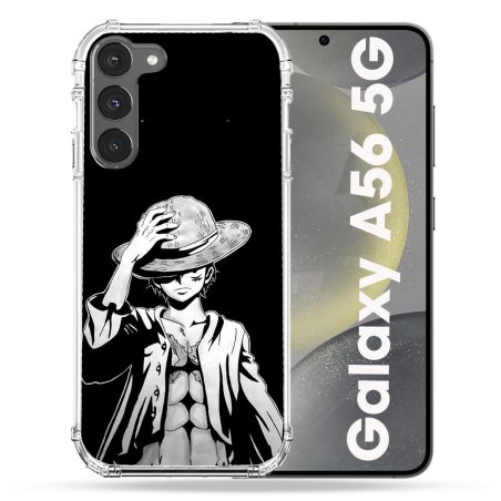 Coque Renforcée Pour Samsung Galaxy A56 5G Manga One Piece Luffy Noir
