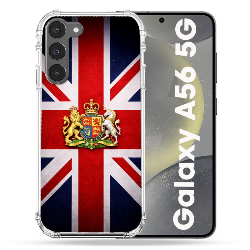 Coque Renforcée Pour Samsung Galaxy A56 5G Voyage Drapeau Grande Bretagne UK