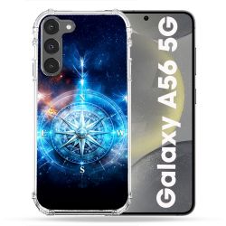 Coque Renforcée Pour Samsung Galaxy A56 5G Voyage Rose des Vents Stellaire