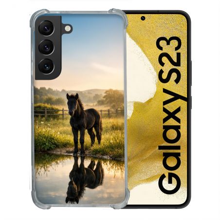 Coque Renforcée Pour Samsung Galaxy S23 Animal Cheval Reflet