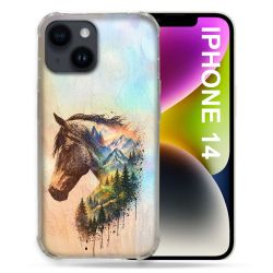 Coque Renforcée Pour Iphone 14 Animal Cheval Montagne