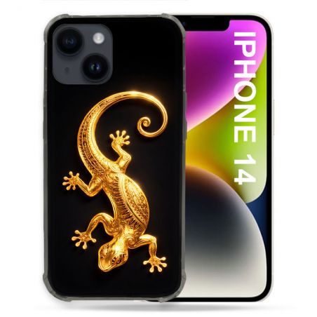 Coque Renforcée Pour Iphone 14 Animal Lezard Noir 2026