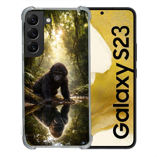 Coque Renforcée Pour Samsung Galaxy S23 Animal Gorille Reflet
