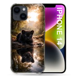 Coque Renforcée Pour Iphone 14 Animal Panthère Reflet