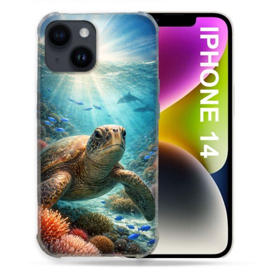 Coque Renforcée Pour Iphone 14 Animal Tortue Marine