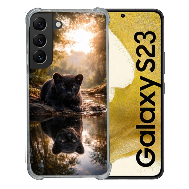 Coque Renforcée Pour Samsung Galaxy S23 Animal Panthère Reflet