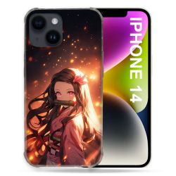 Coque Renforcée Pour Iphone 14 Manga Demon Slayer Nezuko Rose