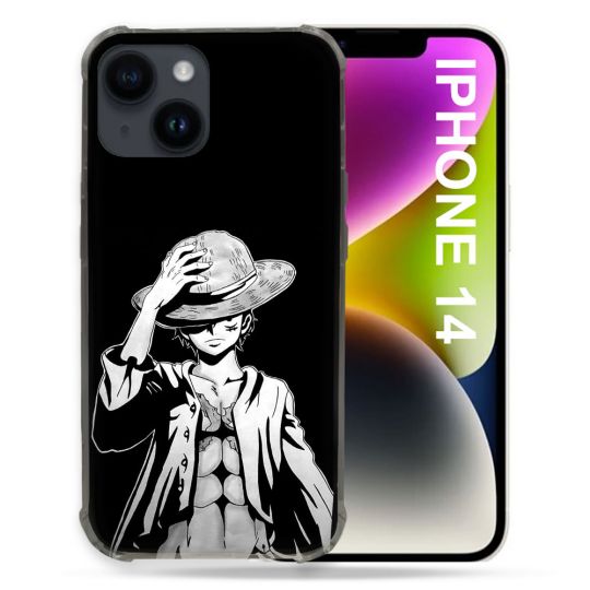 Coque Renforcée Pour Iphone 14 Manga One Piece Luffy Noir