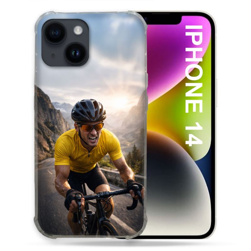 Coque Renforcée Pour Iphone 14 Sport Cyclisme Maillot Jaune