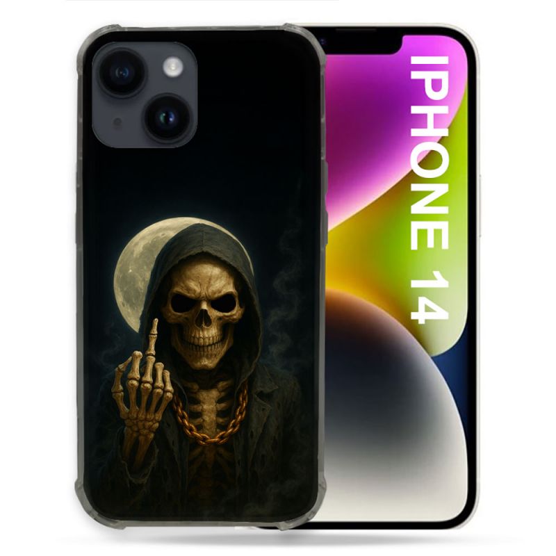 Coque Renforcée Pour Iphone 14 Tete de Mort Doigt 2026