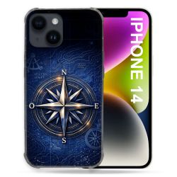 Coque Renforcée Pour Iphone 14 Voyage Rose des Vents Marine