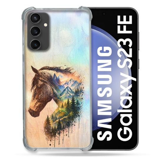 Coque Renforcée Pour Samsung Galaxy S23 FE Animal Cheval Montagne