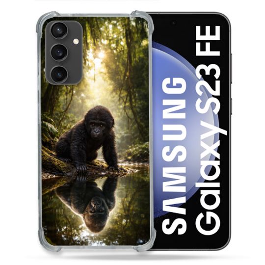 Coque Renforcée Pour Samsung Galaxy S23 FE Animal Gorille Reflet