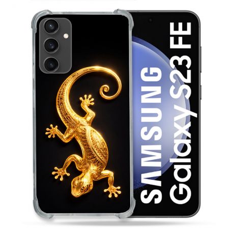 Coque Renforcée Pour Samsung Galaxy S23 FE Animal Lezard Noir 2026