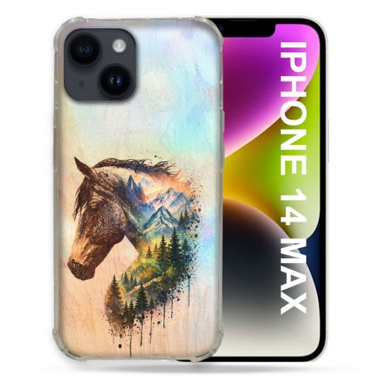 Coque Renforcée Pour Iphone 14 Plus Animal Cheval Montagne