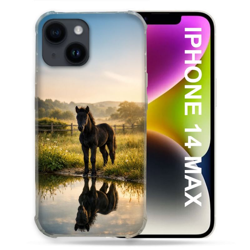 Coque Renforcée Pour Iphone 14 Plus Animal Cheval Reflet