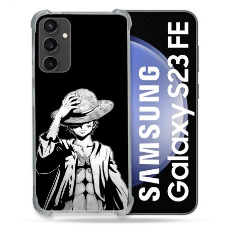 Coque Renforcée Pour Samsung Galaxy S23 FE Manga One Piece Luffy Noir