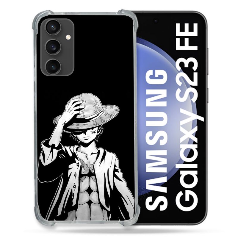 Coque Renforcée Pour Samsung Galaxy S23 FE Manga One Piece Luffy Noir