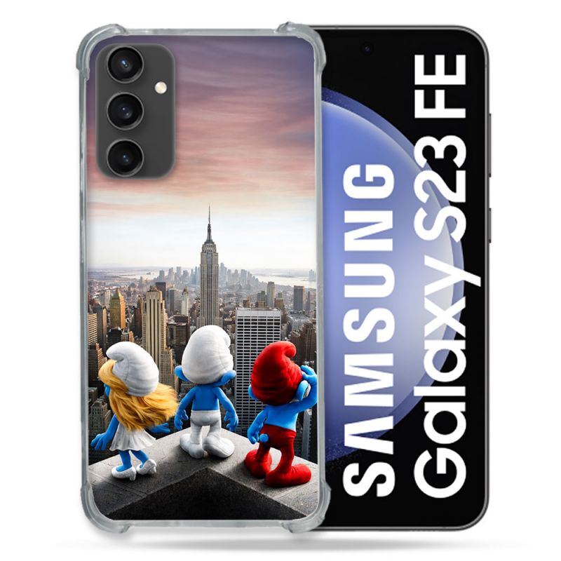 Coque Renforcée Pour Samsung Galaxy S23 FE Schtroumpfs New York