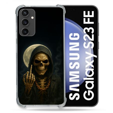 Coque Renforcée Pour Samsung Galaxy S23 FE Tete de Mort Doigt 2026
