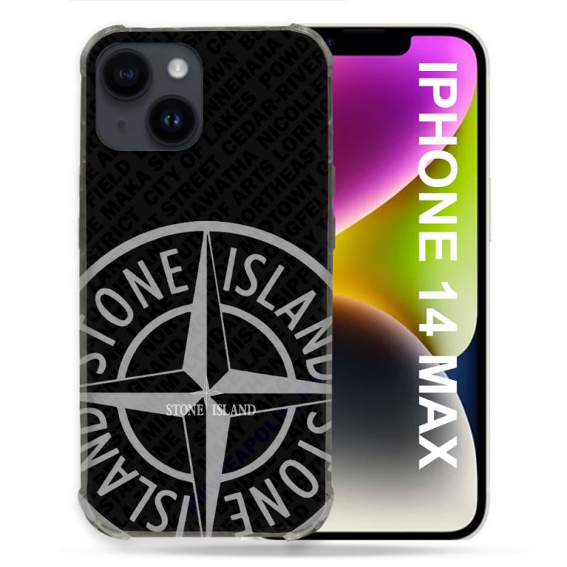 Coque Renforcée Pour Iphone 14 Plus Stone Island Gris