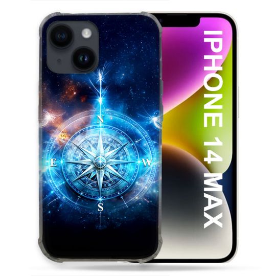 Coque Renforcée Pour Iphone 14 Plus Voyage Rose des Vents Stellaire