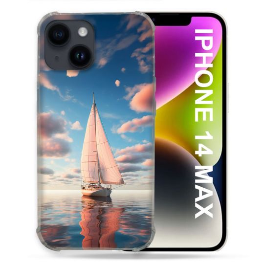 Coque Renforcée Pour Iphone 14 Plus Voyage Voilier Reflet