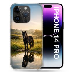 Coque Renforcée Pour Iphone 14 Pro Animal Cheval Reflet