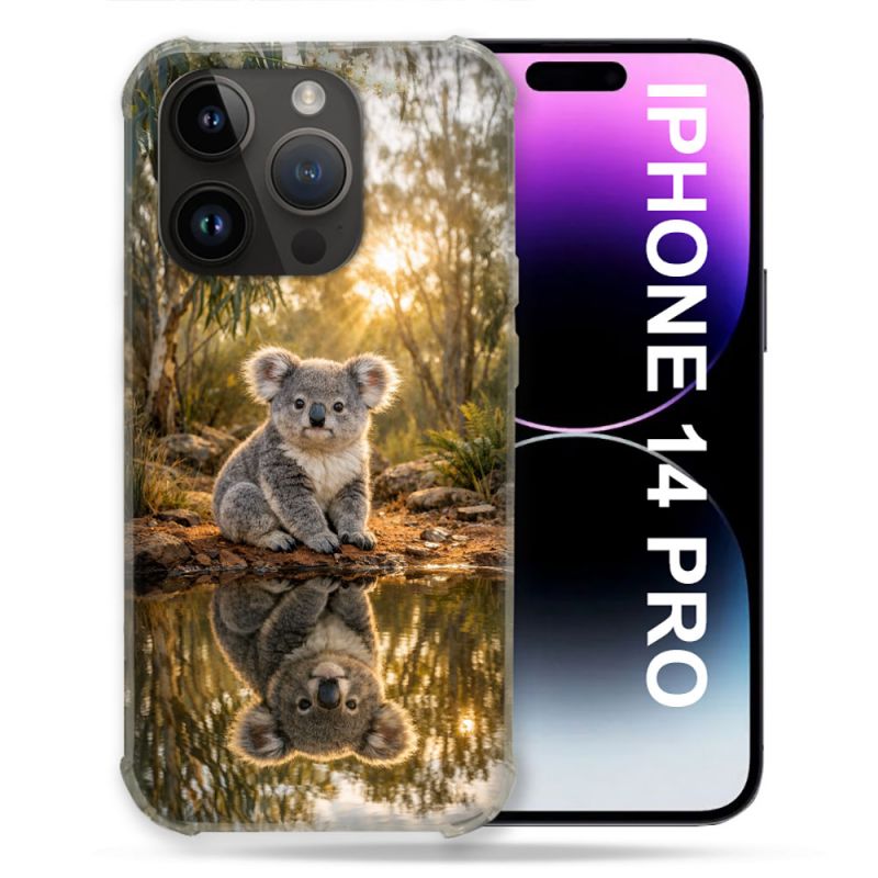 Coque Renforcée Pour Iphone 14 Pro Animal Koala Reflet