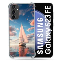 Coque Renforcée Pour Samsung Galaxy S23 FE Voyage Voilier Reflet