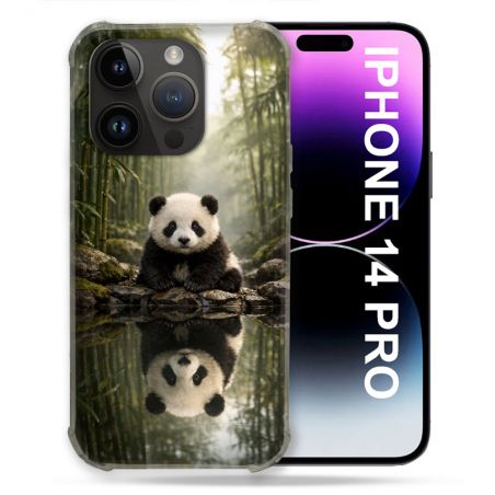 Coque Renforcée Pour Iphone 14 Pro Animal Panda Reflet