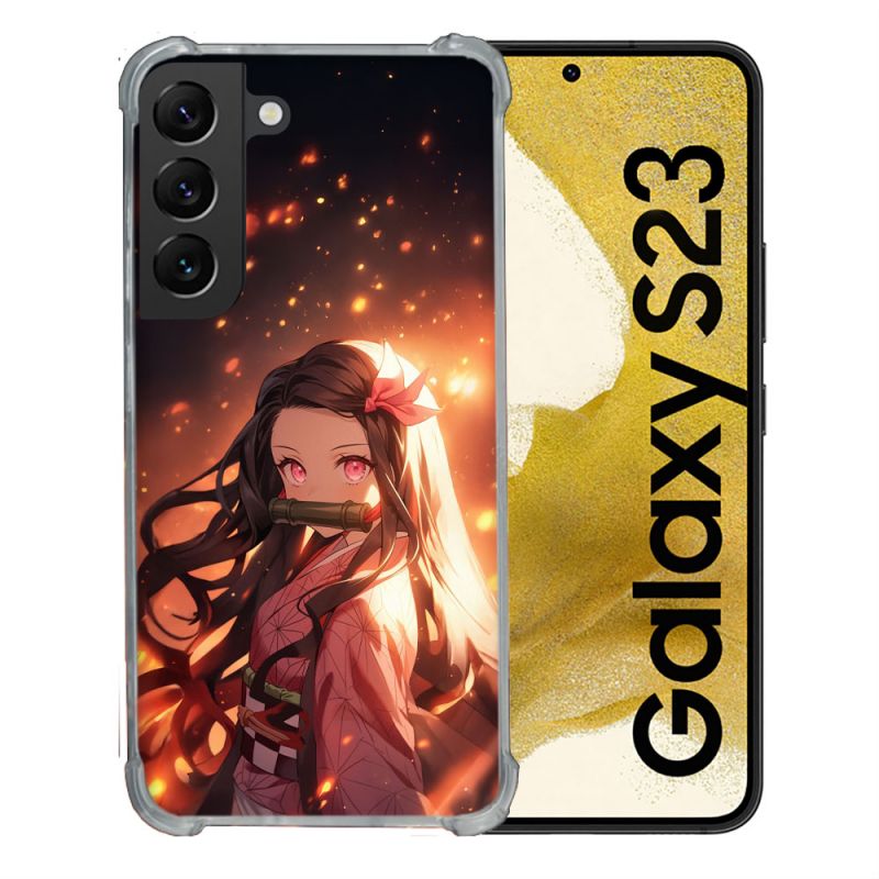 Coque Renforcée Pour Samsung Galaxy S23 Manga Demon Slayer Nezuko Rose