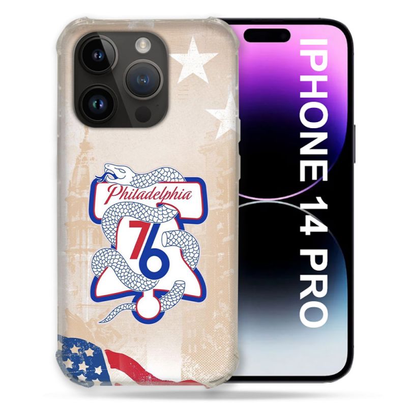 Coque Renforcée Pour Iphone 14 Pro Basket Philadelphia 76ers