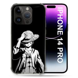 Coque Renforcée Pour Iphone 14 Pro Manga One Piece Luffy Noir