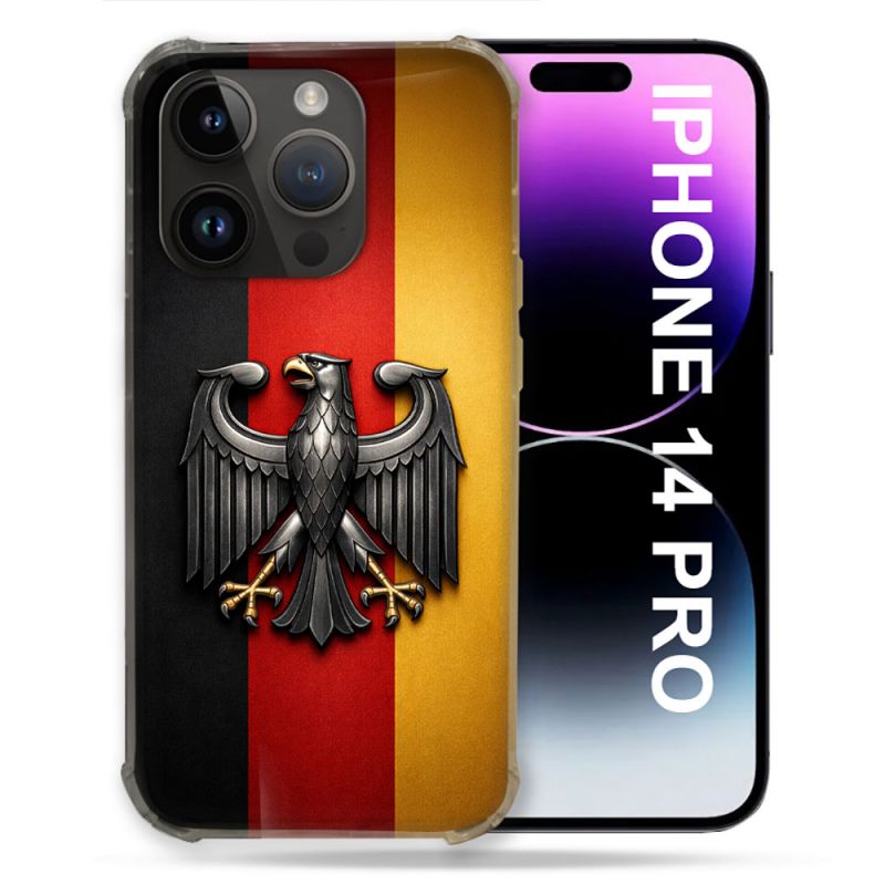 Coque Renforcée Pour Iphone 14 Pro Voyage Drapeau Allemagne