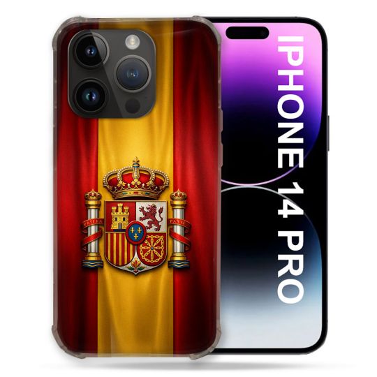 Coque Renforcée Pour Iphone 14 Pro Voyage Drapeau Espagne