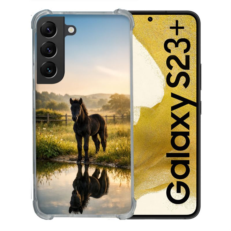 Coque Renforcée Pour Samsung Galaxy S23 Plus Animal Cheval Reflet