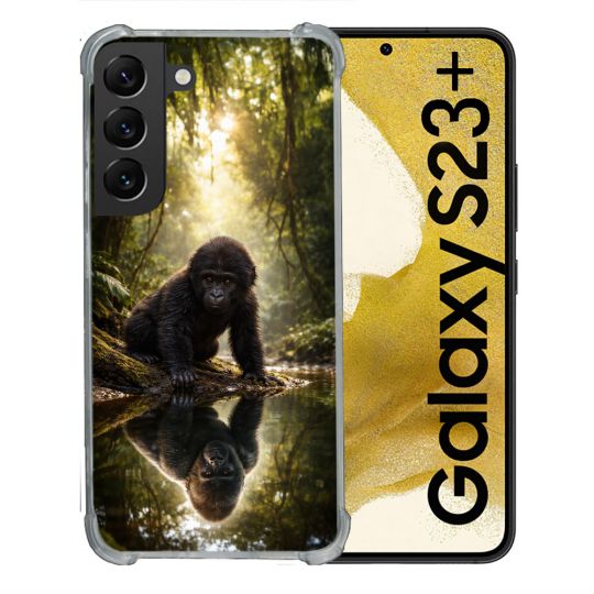 Coque Renforcée Pour Samsung Galaxy S23 Plus Animal Gorille Reflet