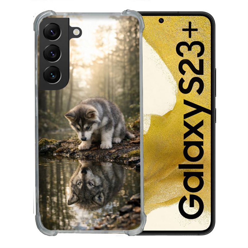Coque Renforcée Pour Samsung Galaxy S23 Plus Animal Loup Reflet