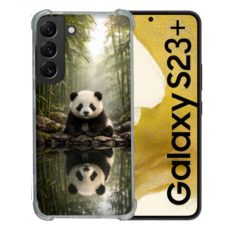 Coque Renforcée Pour Samsung Galaxy S23 Plus Animal Panda Reflet