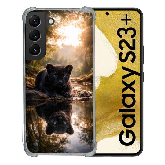 Coque Renforcée Pour Samsung Galaxy S23 Plus Animal Panthère Reflet