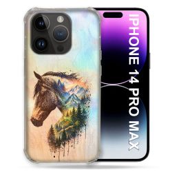 Coque Renforcée Pour Iphone 14 Pro Plus Animal Cheval Montagne