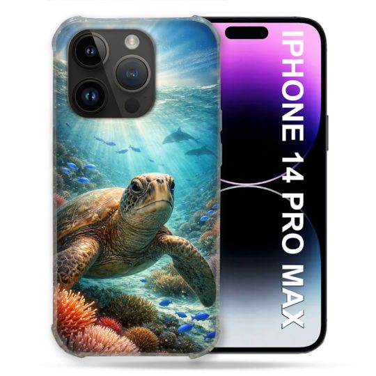 Coque Renforcée Pour Iphone 14 Pro Plus Animal Tortue Marine