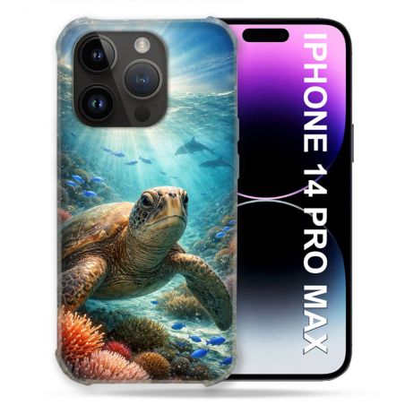Coque Renforcée Pour Iphone 14 Pro Plus Animal Tortue Marine